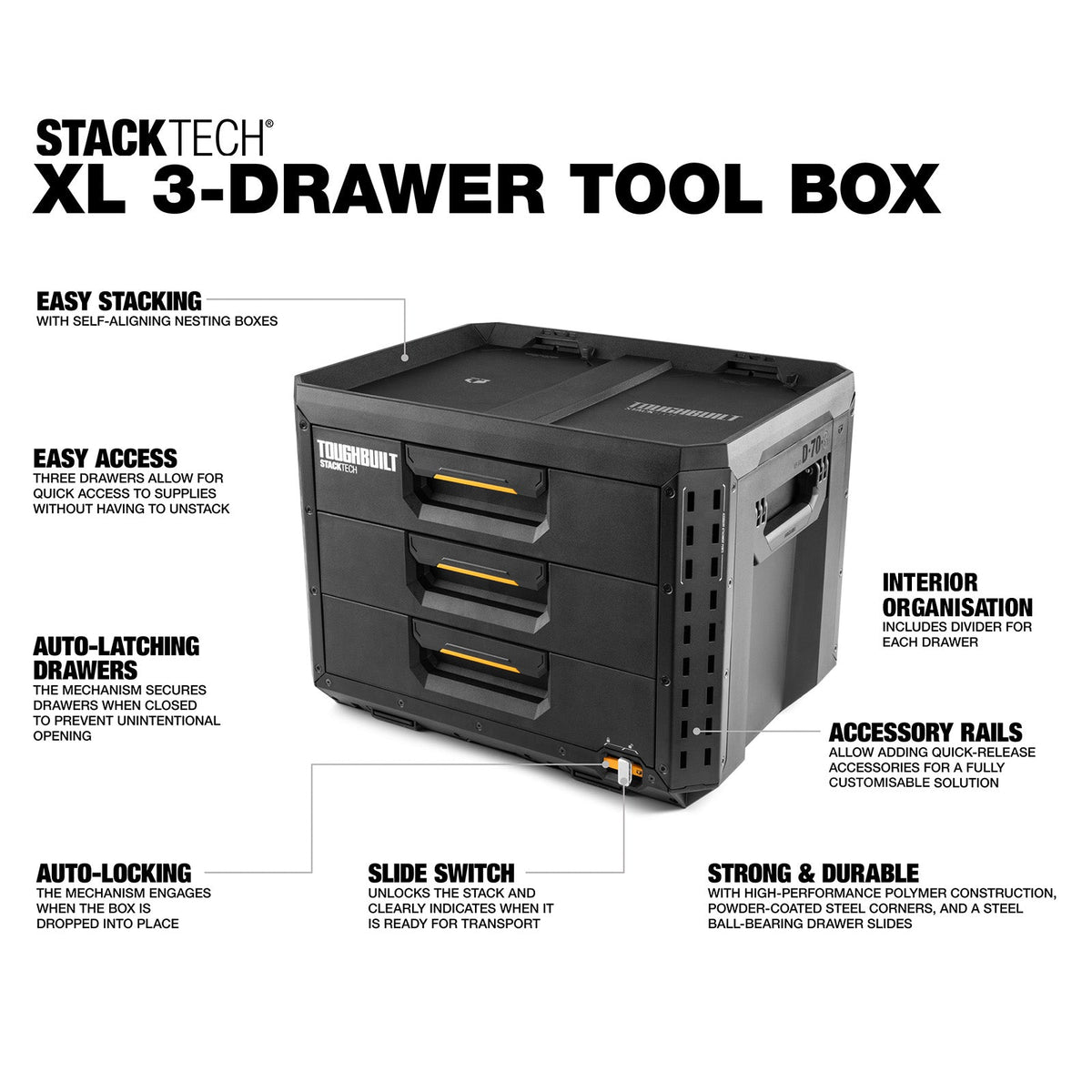 StackTech XL 3 Drawer Tool Box