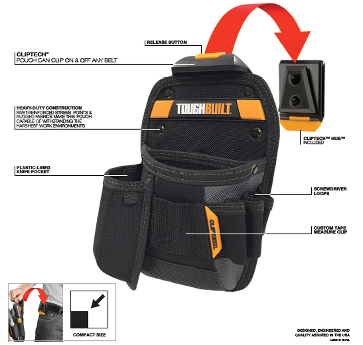Clip-Tech™ Universal Pouch with Knife Pocket