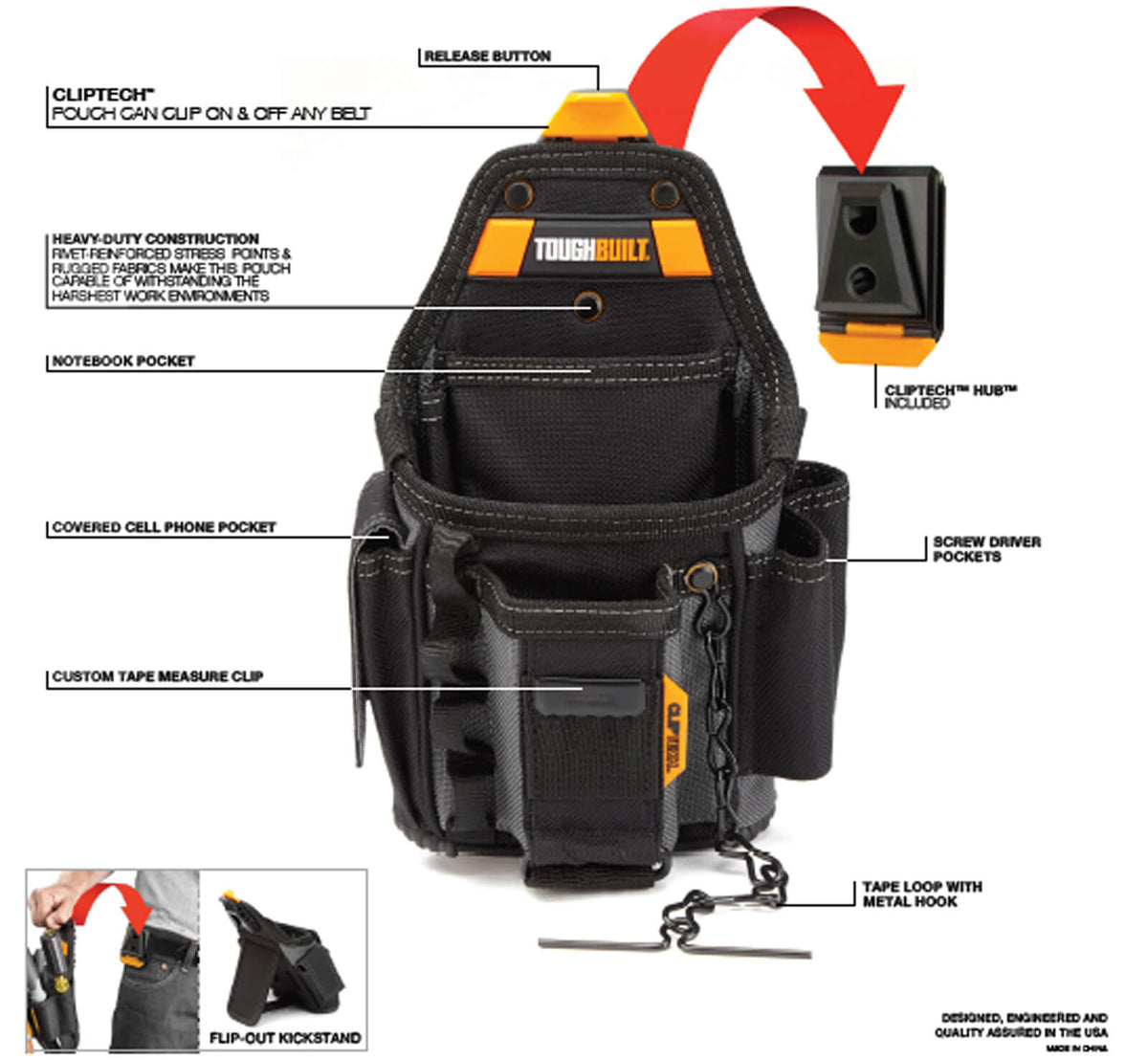 Clip-Tech™ Small Electrician Pouch