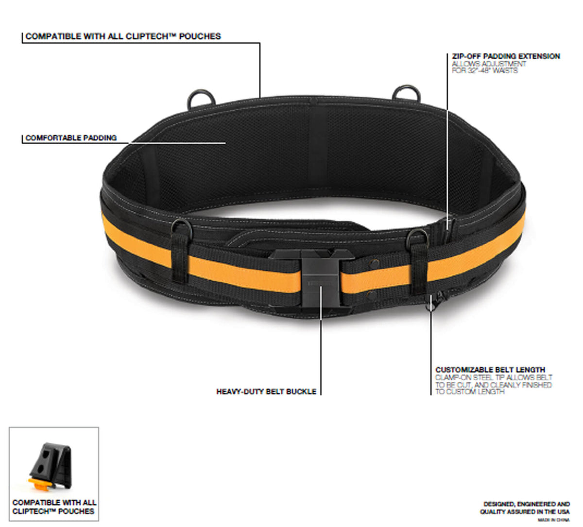 Padded Belt Heavy Duty Buckle